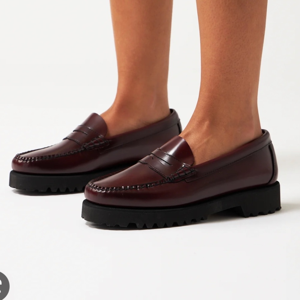 NWT G.H. Bass Originals Women's Whitney Super Lug Loafer Flats - Wine - Size 6M